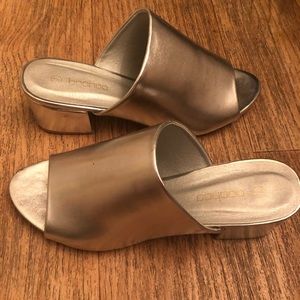 PRICE DROP barely used metallic mules